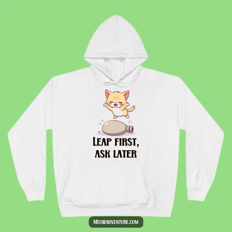 Funny Kitten Hoodie: Cozy & Comical Leap, The Purrfect Funny Cat Lover Gift