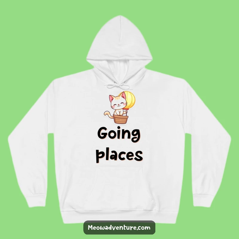 Cozy Funny Cat Hot Air Balloon Hoodie: Warmth for Your Inner Explorer