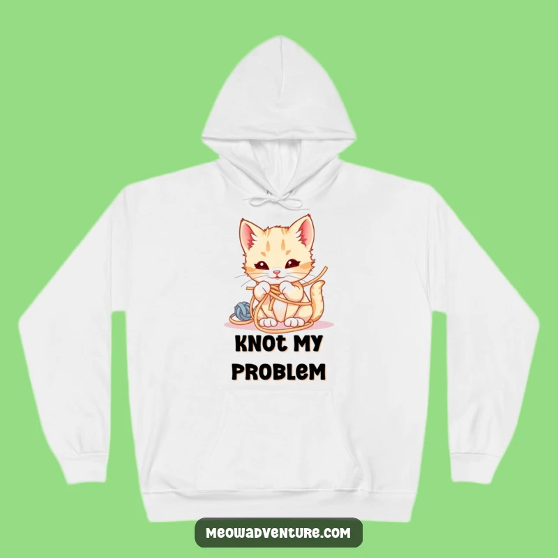 Funny Mischievous Kitten Hoodie: Cozy Yarn Chaos - Great Gift