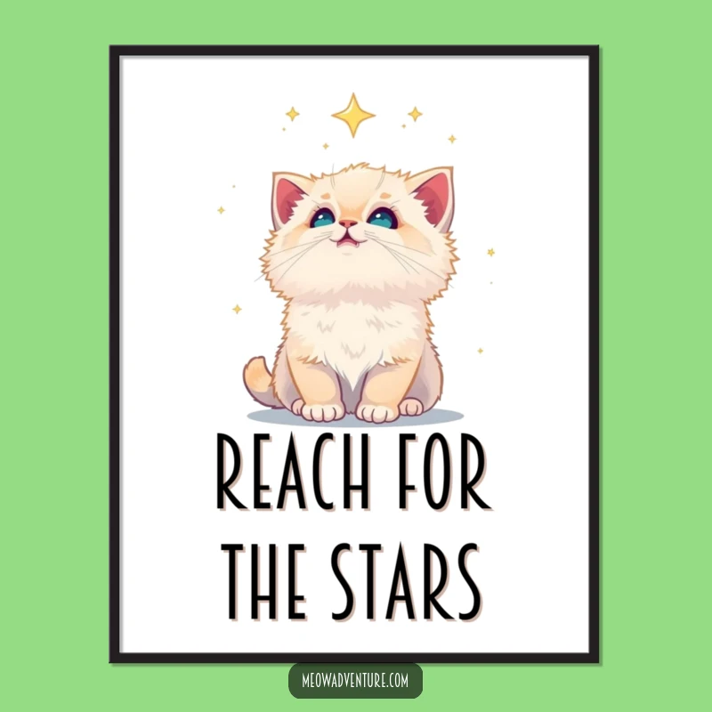 Free Printable Wall Art: Kitten's Starry Wonder Decor - Dreamy Downloadable Art!
