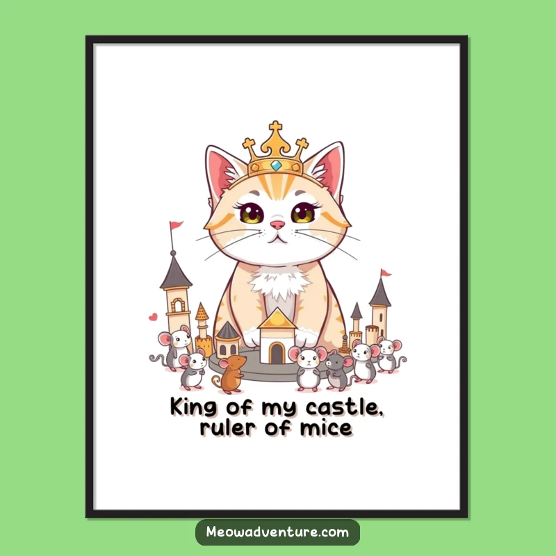 Free Printable Wall Art: Regal Cat Kingdom - Funny Downloadable Art for Royalty
