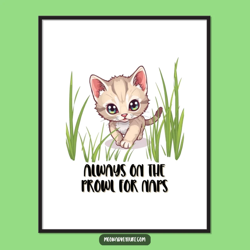 Free Printable Wall Art: Stealthy Kitten, Mysterious Downloadable Decor for Intrigue