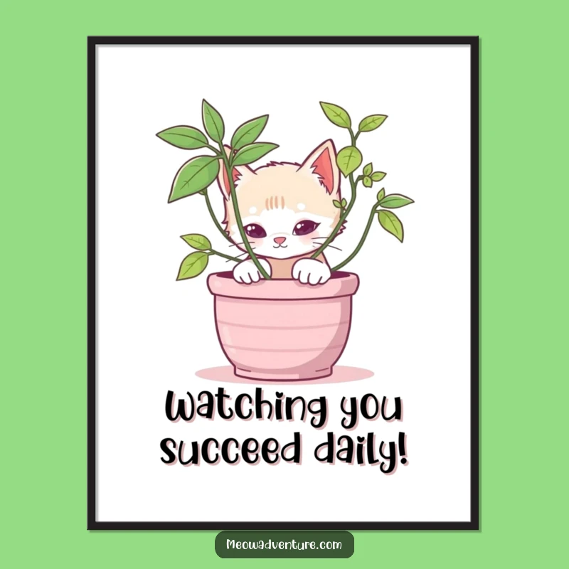Funny Free Printable Wall Art: Stealth Kitten - Humorous Downloadable Decor!