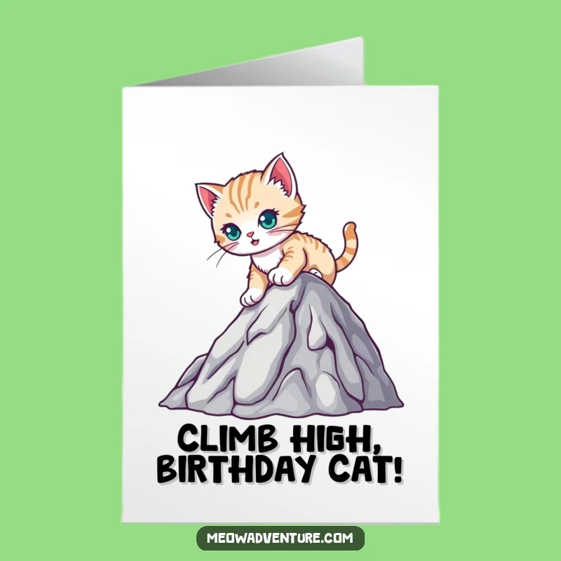 Free Printable Birthday Card: Kitten's Summit Adventure, Funny Achievement Downloadable Gift