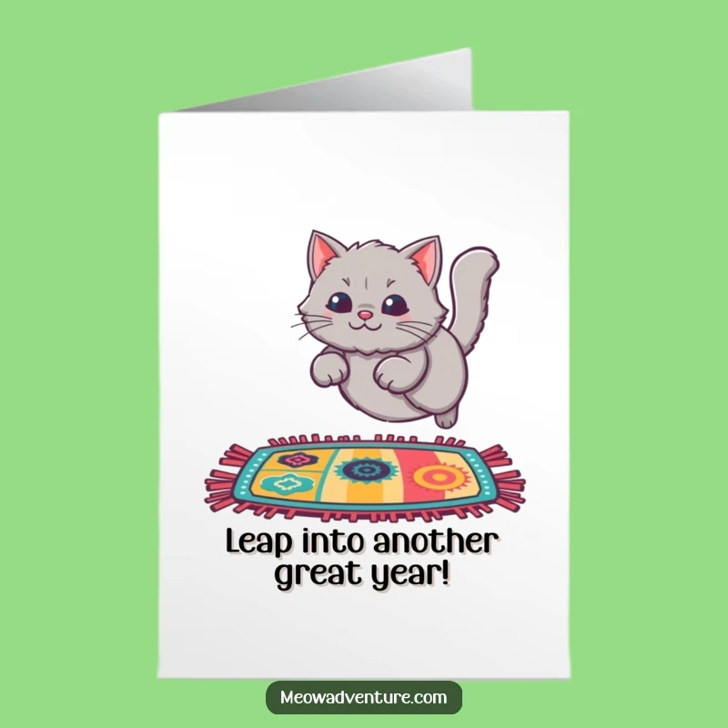 Free Printable Birthday Card: Cat's Leap - Jump into Fun!