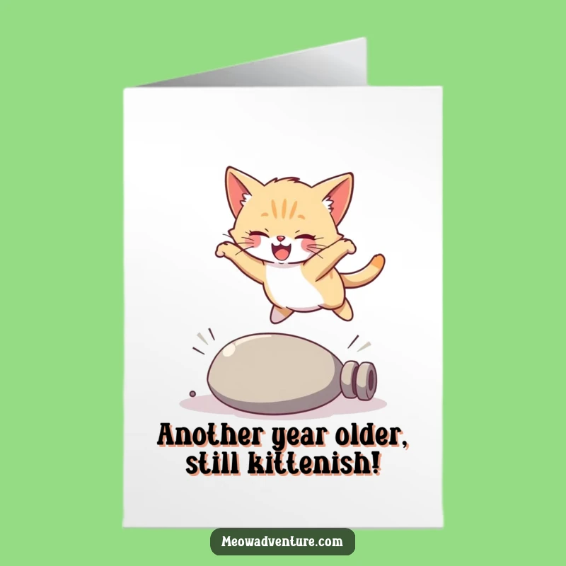 Free Printable Birthday Card: Funny Kitten Leap! Perfect DIY Gift for Cat Lovers