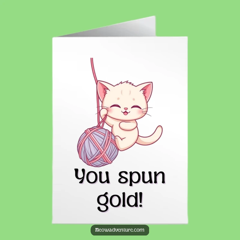 Free Printable Congrats Card: Brave Kitten Yarn Descent, Funny Downloadable Gift