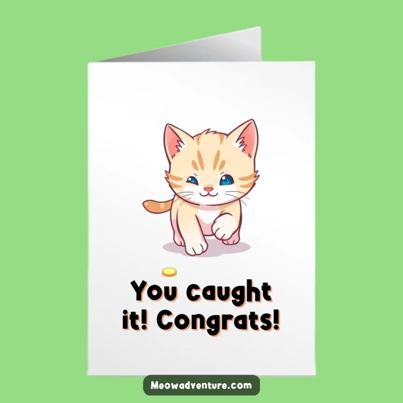Free Printable Congrats Card: Laser Kitten Victory - Funny Downloadable!