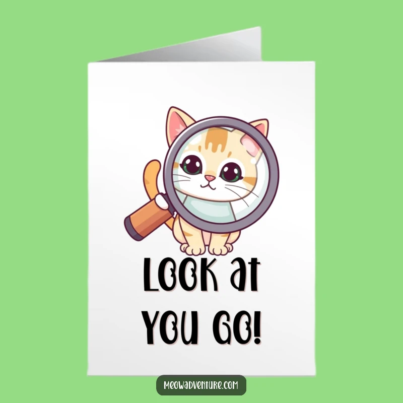 Free Printable Congrats Card: Cat Investigates Success - Humorous Downloadable