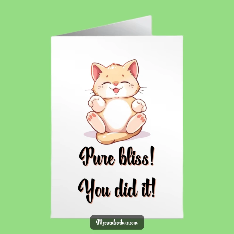 Free Printable Congrats Card: Happy Kitten Sunbeam Bliss for Celebrating Success!