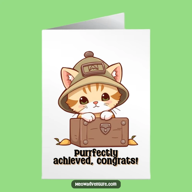 Free Printable Kitten Congrats Card: Brave Discovery, Funny Downloadable Gift