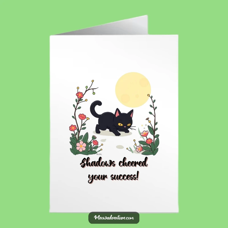 Free Printable Congrats Card: Stealthy Cat Mission Funny Downloadable Greeting