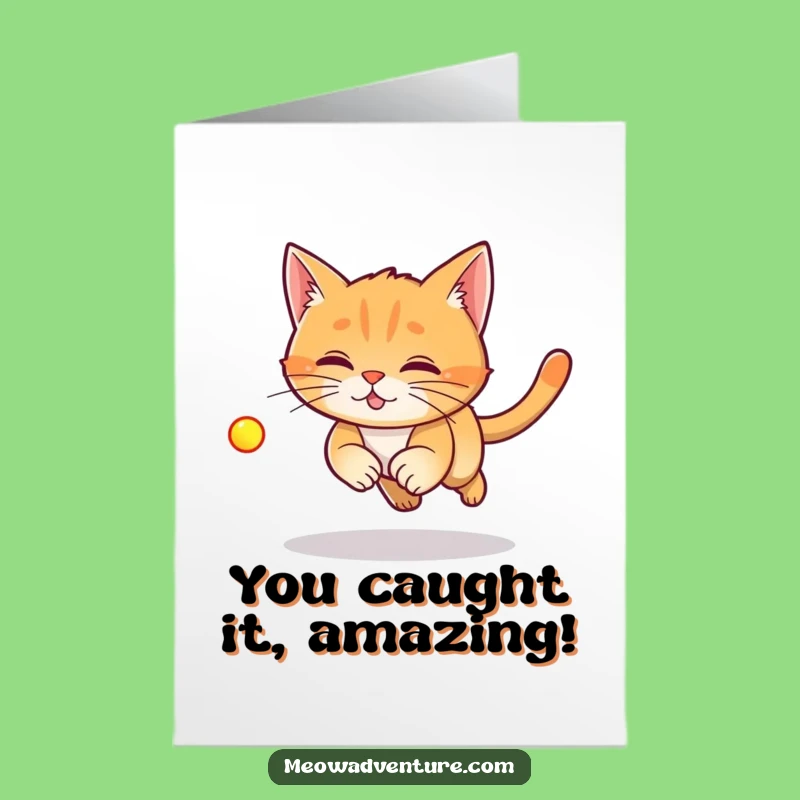 Free Printable Congrats Card: Focused Feline - Aim for Success!