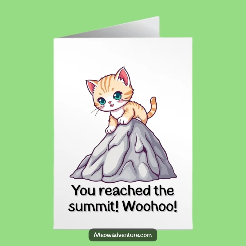 Free Printable Congrats Card: Kitten's Climb, Funny Success Downloadable Gift