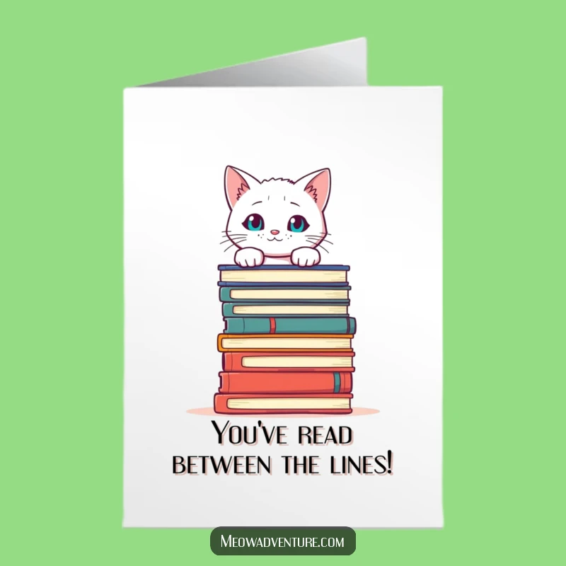 Free Printable Congrats Card: Clever Cat - Celebrate New Chapters!