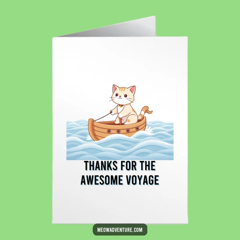 Free Printable Funny Cat Thank You Card: Brave Sailor Cat - Downloadable Gift!