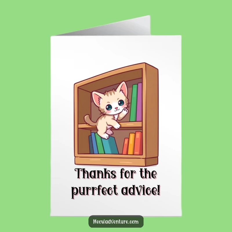 Free Printable Kitten Thank You Card: Bookish Gratitude, Funny Downloadable Gift