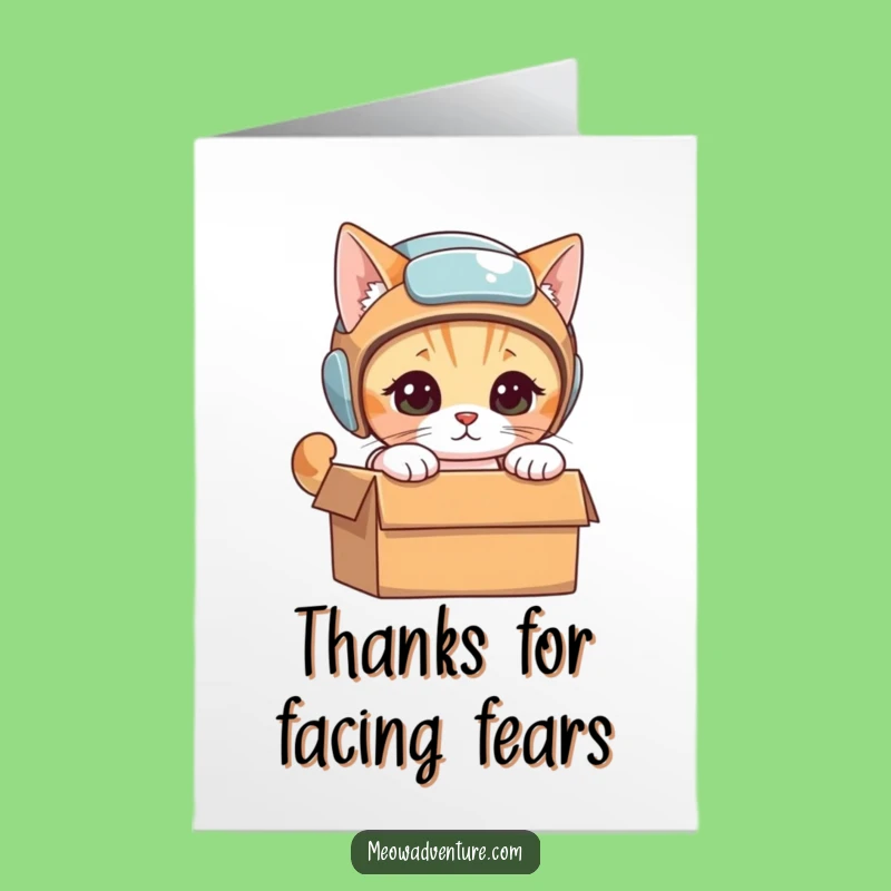 Free Printable Thank You Card: Cat Helmet Mystery Funny Downloadable Gift