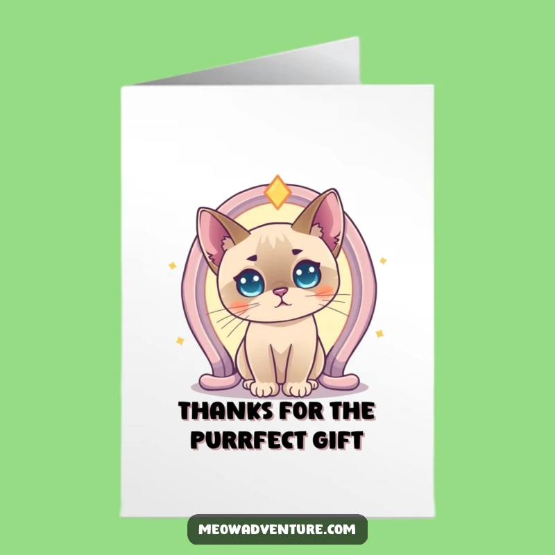 Free Printable Thank You Card: Cat Portal Mystery Funny Downloadable
