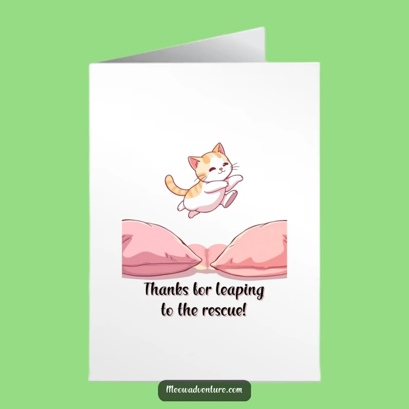 Free Printable Thank You Card: Funny Cat's Leap - Appreciative Downloadable Art!