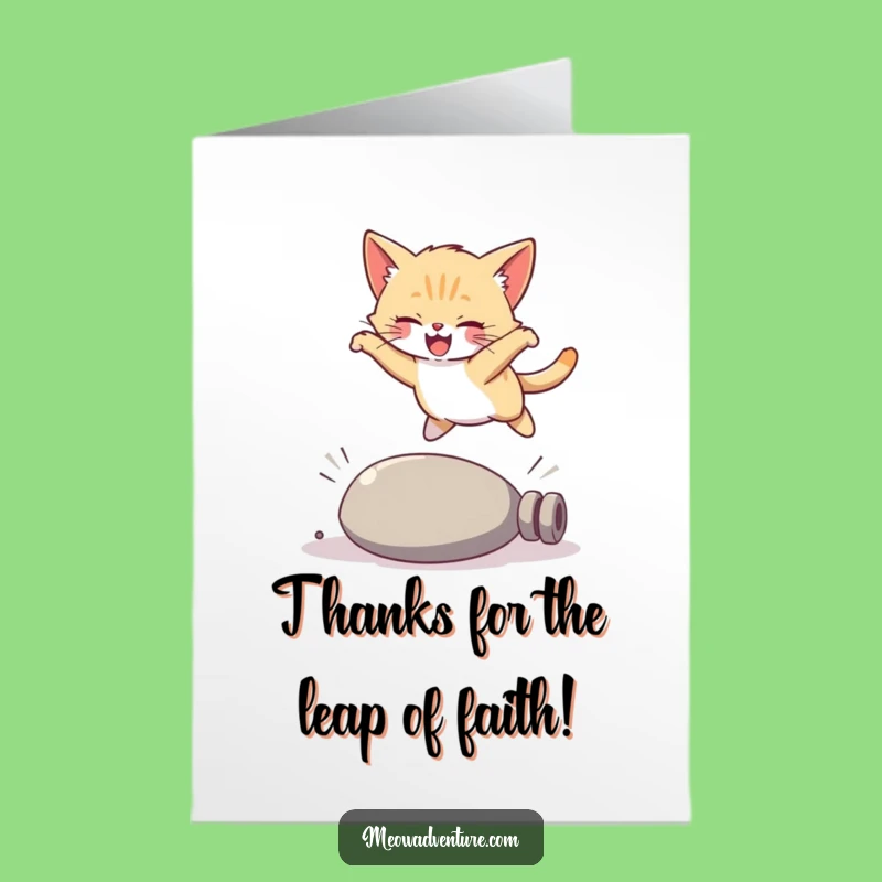 Free Printable Thank You Card: Funny Kitten Leap Gracefully! DIY Gift