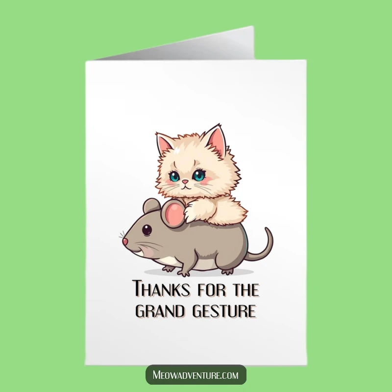 Free Printable Thank You Card: Persian Cat Play Funny Downloadable