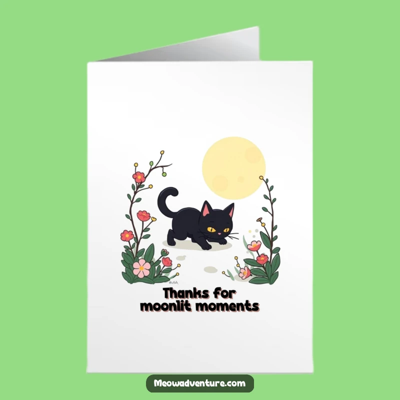 Free Printable Thank You Card: Stealthy Cat Thanks Funny Downloadable