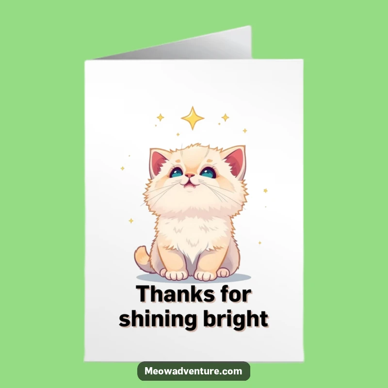 Heartfelt Kitten Starry Thanks Card - Free Printable & Sweet Downloadable Gift!