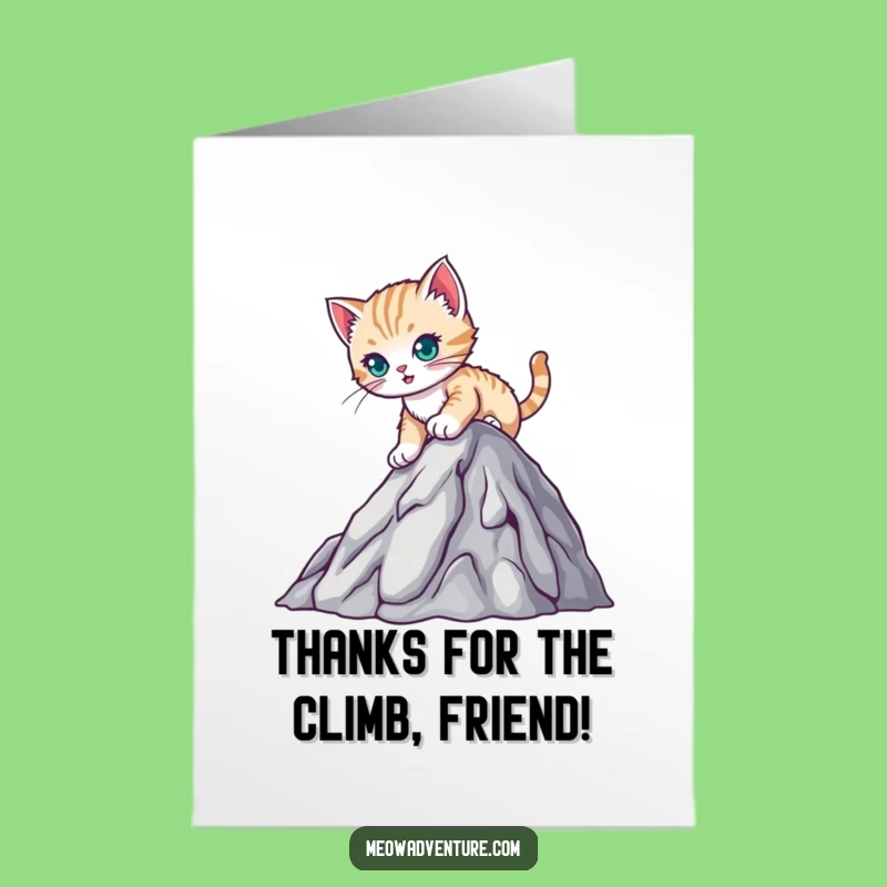 Free Printable Thank You Card: Kitten's Ascent, Funny Gratitude Downloadable Gift