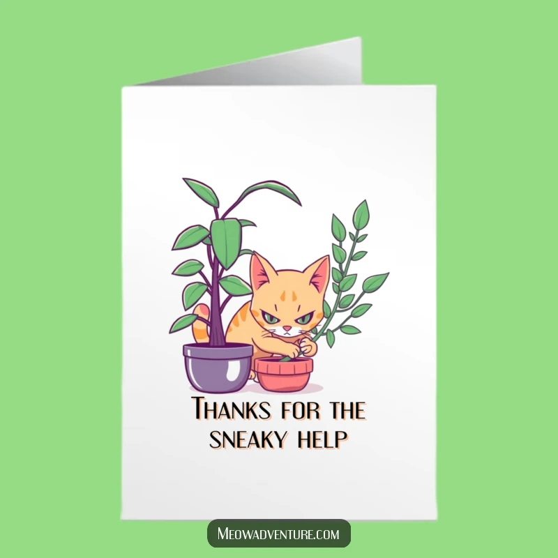 Free Printable Funny Cat Thank You Card: Stealth Cat - Downloadable Gift!