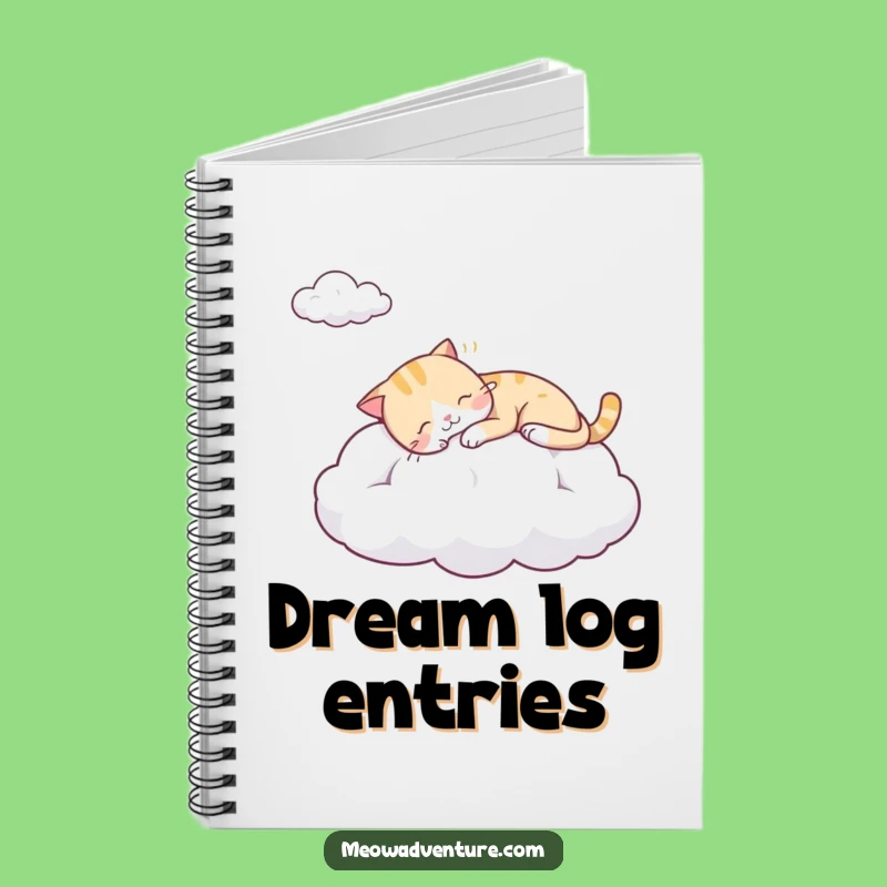Funny Sleepy Cat Cloud Notebook - Jot Down Your Sweetest Dreams!