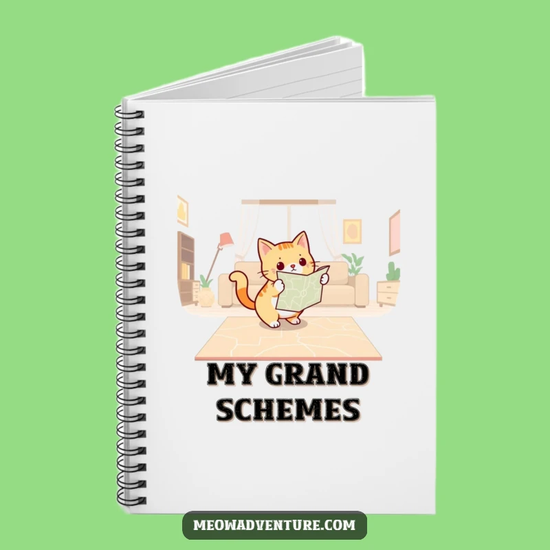 Funny Cat Navigator Journal: Lined Notebook with Map, Perfect for Plans & Ideas