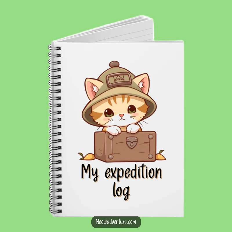 Funny Explorer Kitten Notebook: Brave Peek into Chest - Jot Down Your Discoveries!