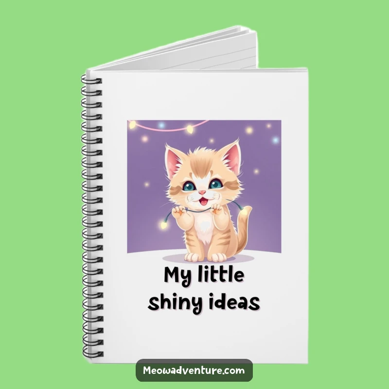 Funny Kitten Fairy Lights Notebook - Journal Your Sparkly Thoughts