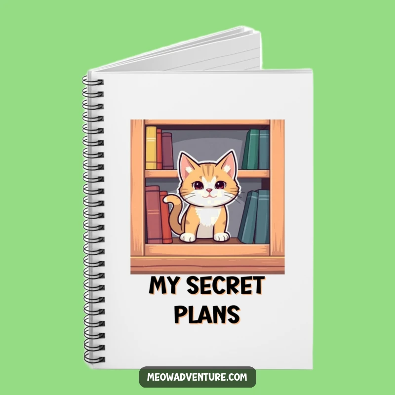 Funny Mysterious Cat Notebook: Bookshelf Secret - Jot Down Intriguing Ideas!