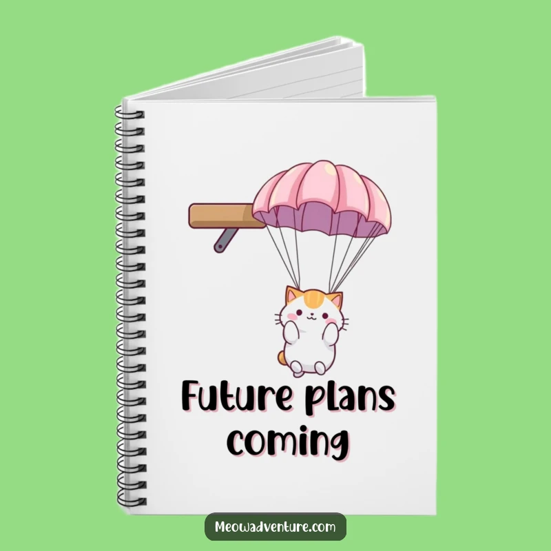 Funny Parachute Cat Notebook: Fluffy Friend's Descent - Jot Down Funny Thoughts!