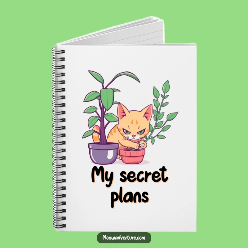 Funny Stealthy Cat Houseplant Notebook - Journal Your Secret Plans