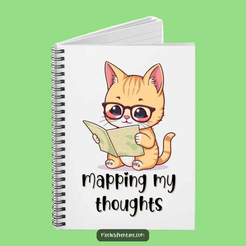 Funny Smart Cat Map Notebook - Intellectual Journal, Hilarious Gift for Planners