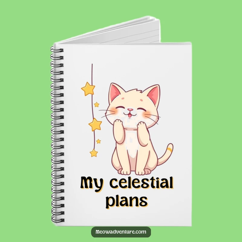 Funny Playful Cat Star String Notebook: Jot Down Starry Ideas