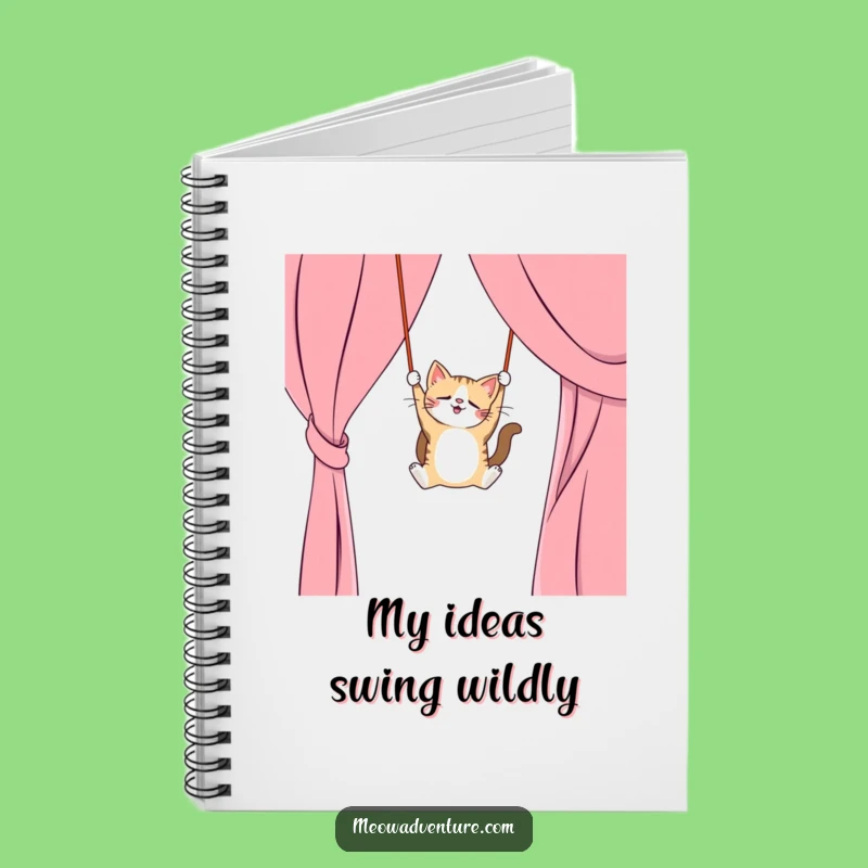 Funny Cat Curtain Notebook: Jot Down Daring Ideas, Swinging Cat Cover, Funny Gift for Writers