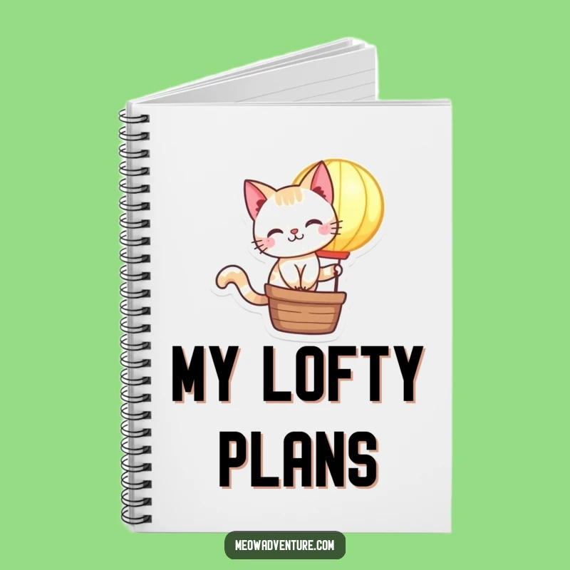 Funny Cat Hot Air Balloon Notebook: Chart Your Adventures with Humor