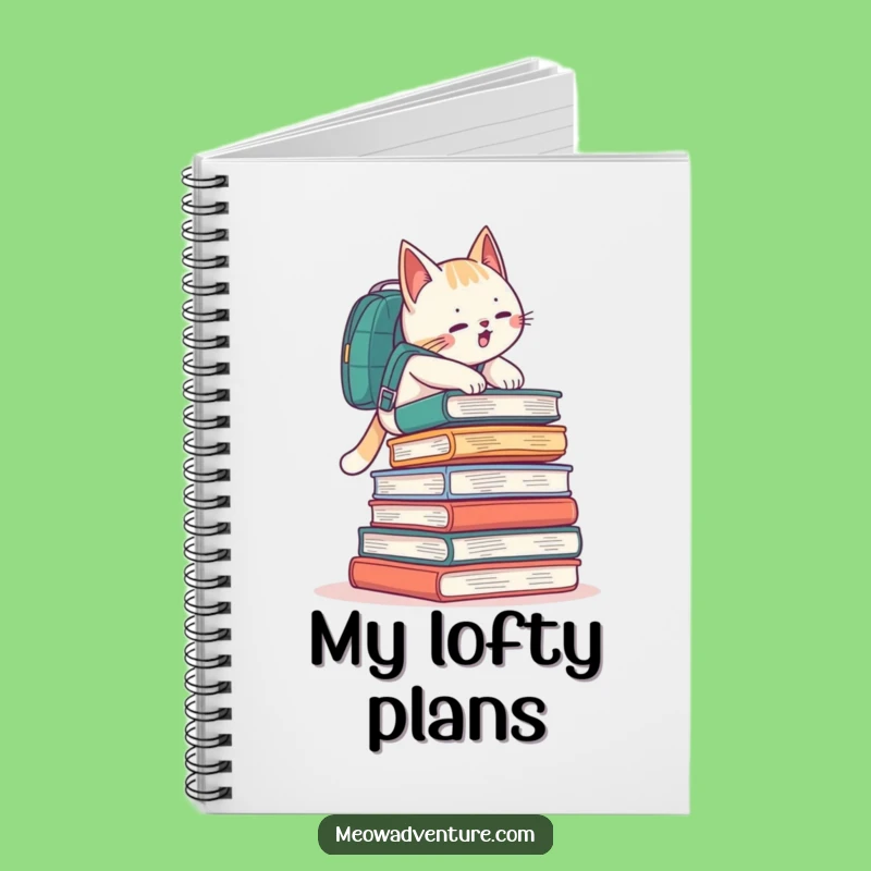 Funny Book Climbing Cat Backpack Notebook Log Your Thoughts Funny Gift