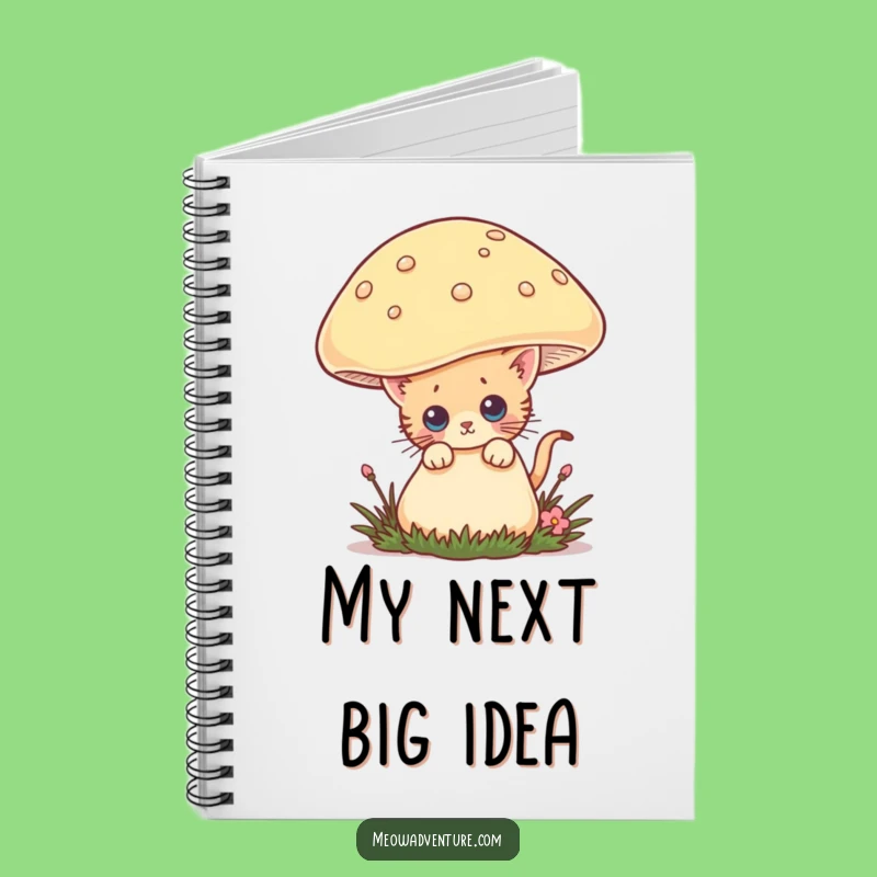 Funny Curious Kitten Notebook: Mushroom Journal, Hilarious Cat Gift for Notes