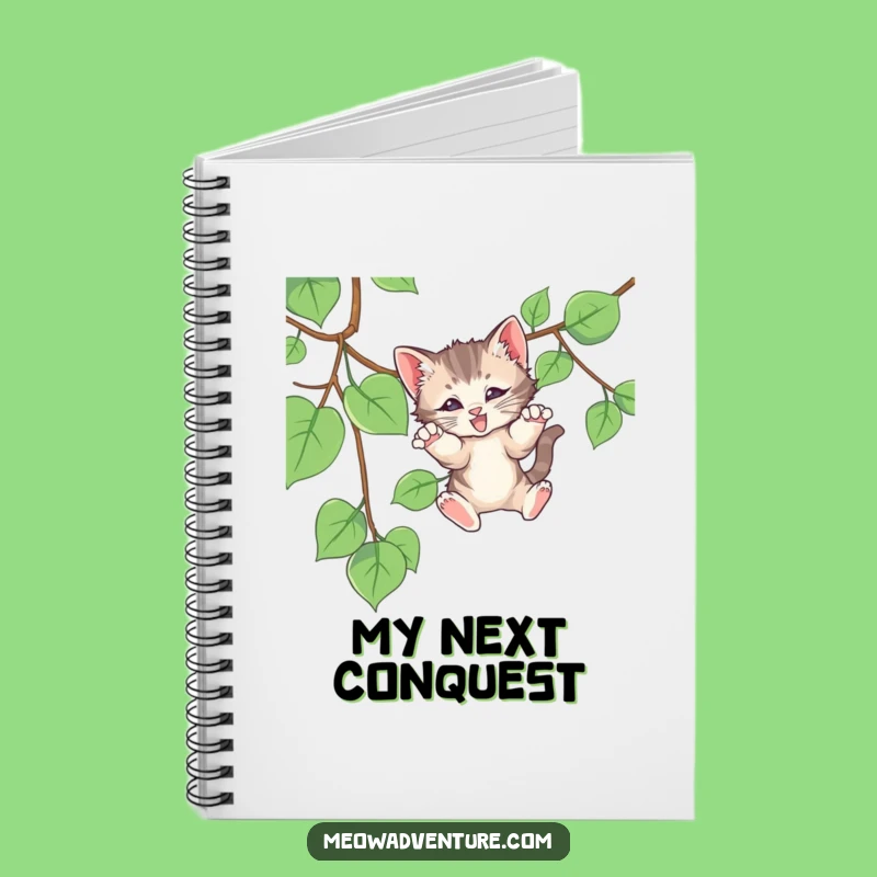 Funny Kitten Pounce Notebook - Cat Vine Journal, Perfect Gift