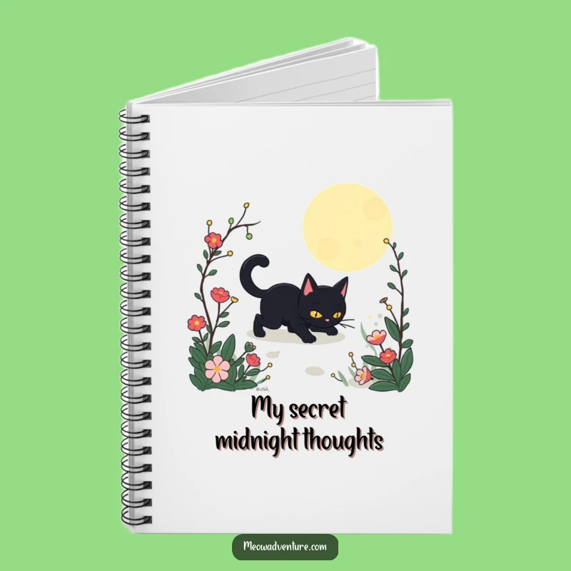 Funny Stealthy Black Cat Garden Notebook: Jot Down Secrets with this Nocturnal Design