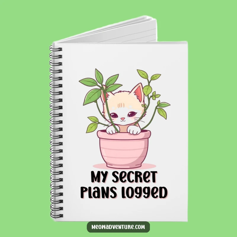 Stealthy Kitten Potted Plant Notebook: Journal Your Secret Ideas