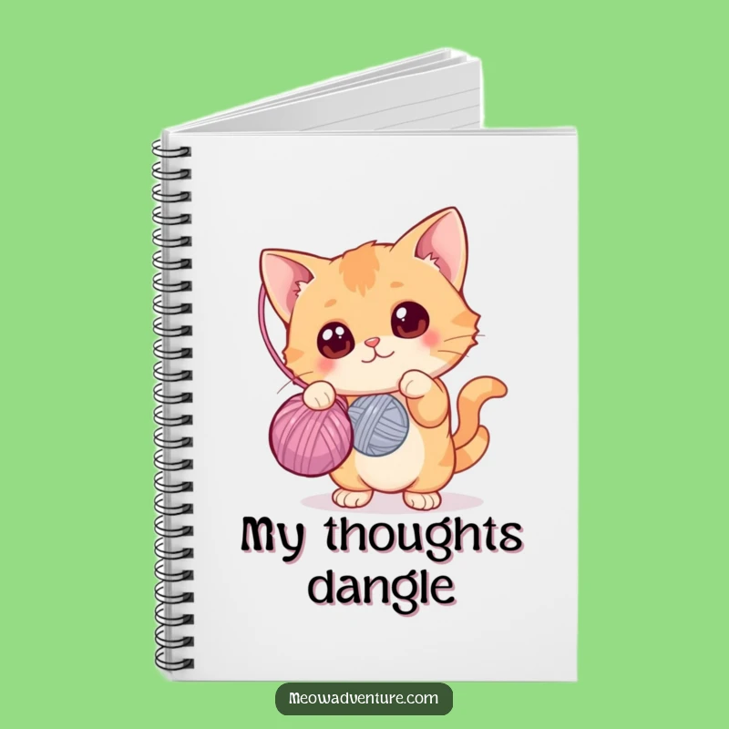 Funny Cat Yarn Ball Notebook: Jot Down Ideas, Curious Cat Cover, Funny Gift for Writers