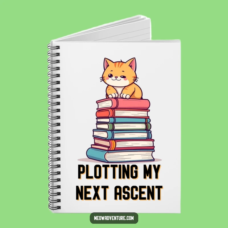 Funny Cat Climbing Books Notebook - Journaling Adventure, Hilarious Gift for Writers