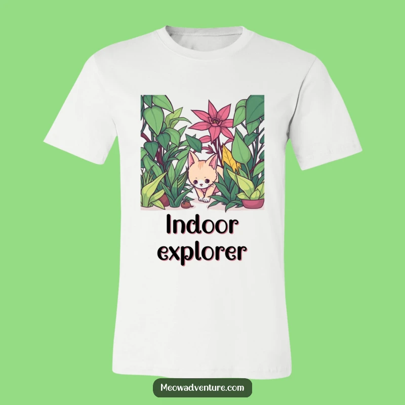 Funny Cat Jungle T-Shirt - Stealthy Houseplant Explorer - Hilarious Tee
