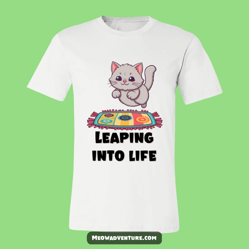Funny Cat Rug Leap T-Shirt: Show Off Your Playful Spirit in Style